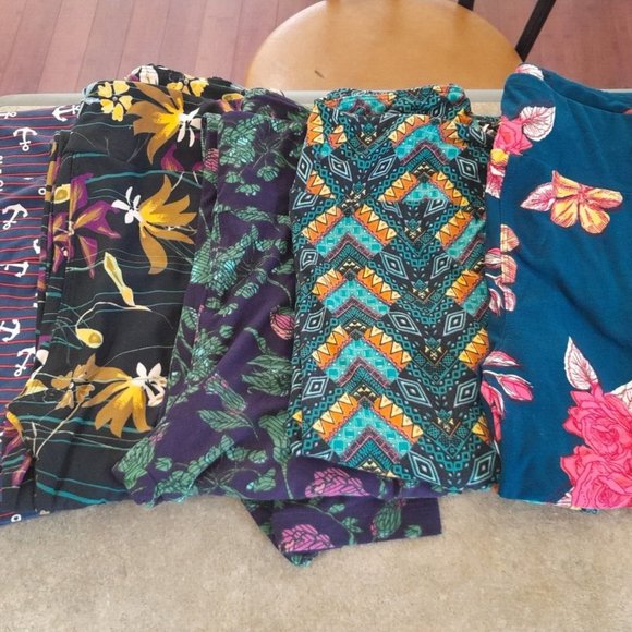 5 Pair LulaRoe Leggings Preowned But Barely If Ever Worn OS Very Nice - Picture 1 of 6